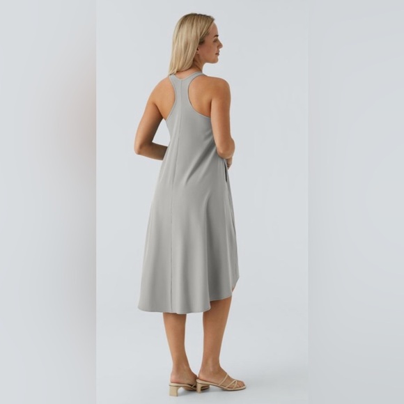 Halara Breezeful Backless Racerback Slide Pocket High Low Midi Quick Dry Dress - Picture 5 of 5